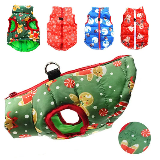 Christmas Dog Coat for Small Dogs Winter Warm Puppy Jacket