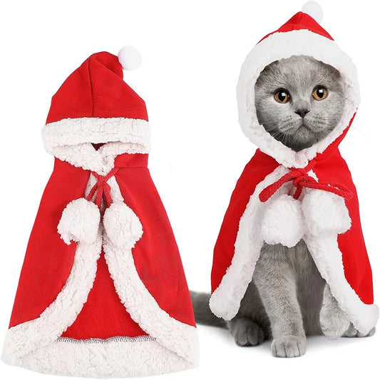 Christmas Cat Costume Santa Christmas Cape